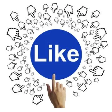 Hand pressing like button Stock Photos
