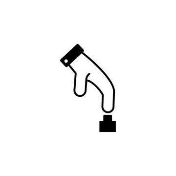 Hand Pressing Button. Push Finger Flat Vector Icon Stock Illustration