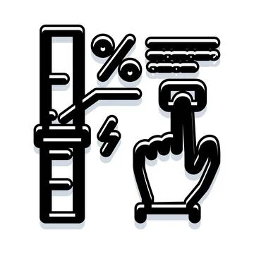 Hand pressing a button representing digital selection 스톡 일러스트