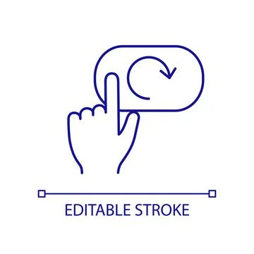 Hand pressing button with round arrow RGB color icon 스톡 일러스트