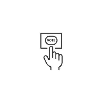 Hand pressing button. Vector icon template Stock Illustration
