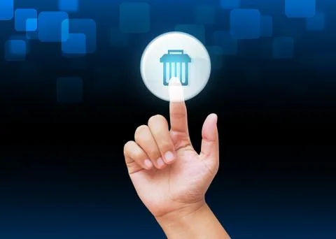 Hand pressing buttons with technology background  Stock Photos