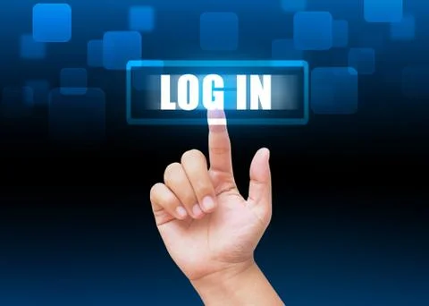 Hand pressing buttons with technology background  Stock Photos