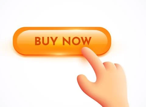 Hand pressing the buy now button. Stock Illustration