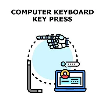 Hand pressing computer keyboard key for access Stock-Illustration