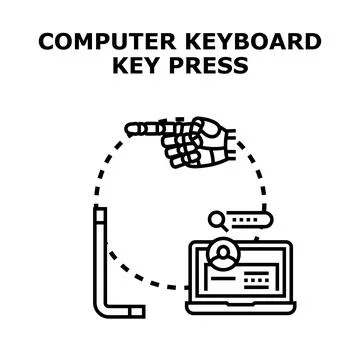 Hand pressing computer keyboard key for access Stock-Illustration