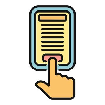 Hand pressing digital button on user interface icon 스톡 일러스트