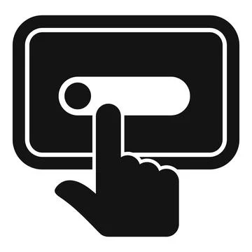Hand pressing digital icon on screen Illustrazione stock