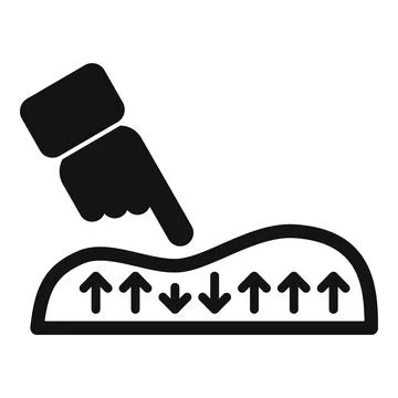 Hand pressing down memory foam mattress comfort 스톡 일러스트