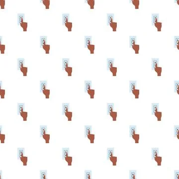 Hand pressing elevator button seamless pattern background Illustrazione stock