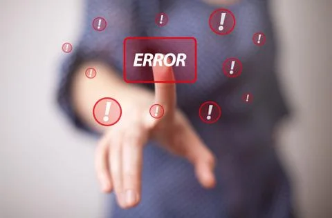 Hand pressing ERROR button 写真素材