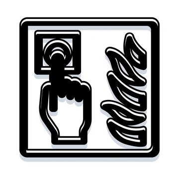Hand pressing fire alarm button emergency activation Stock Illustration