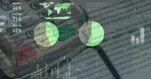 Hand pressing key, HUD spinning, bars rising, focus shifting, stethoscope Stock Footage 329836517