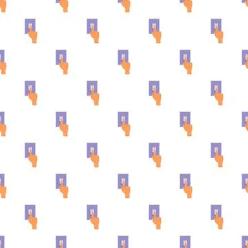 Hand pressing light switch seamless pattern Stock Illustration