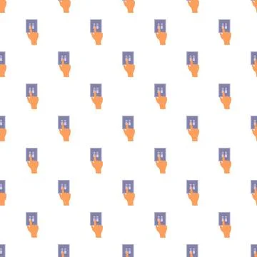 Hand pressing light switch seamless pattern design Stock Illustration