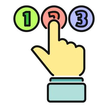 Hand pressing number two choosing option 库存插图