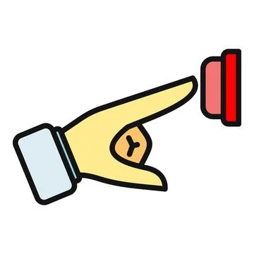 Hand pressing red button activating start function イラスト素材