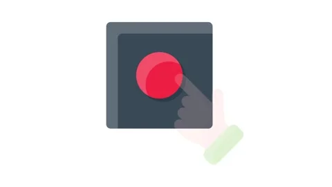 A hand pressing a red button on a black box, indicating an action or comman.. Stock Footage 332453885