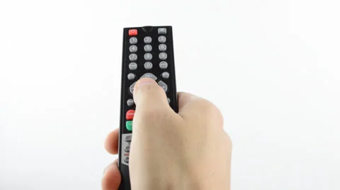 Hand pressing on the remote control Vidéo 37818385