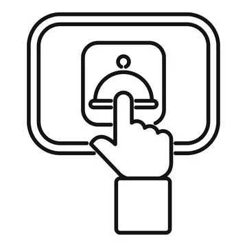 Hand pressing service button requesting food order assistance Stock Illustration
