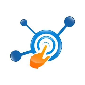 Hand pressing sharing button illustration vector design Stock Illustration