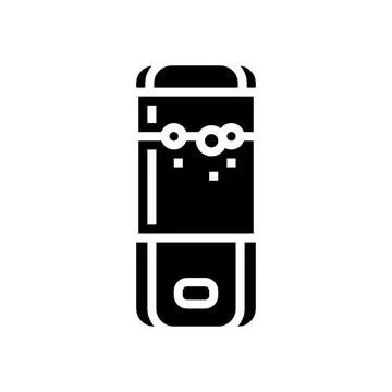 Hand pressing soap pump glyph icon vector illustration Stock Illustration