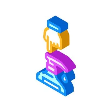 Hand pressing soap pump isometric icon vector illustration Illustrazione stock