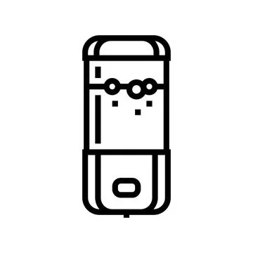 Hand pressing soap pump line icon vector illustration Illustrazione stock