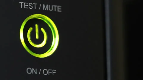 Hand pressing start button of UPS Stock Footage 37235152