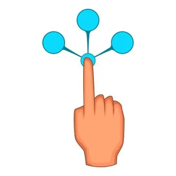 Hand pressing touchscreen button icon Stock Illustration