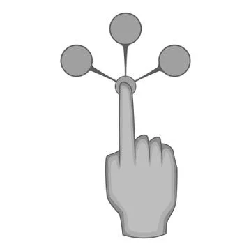 Hand pressing touchscreen button icon monochrome Stock Illustration