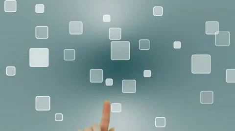 Hand pressing virtual button Stock Footage 10685766