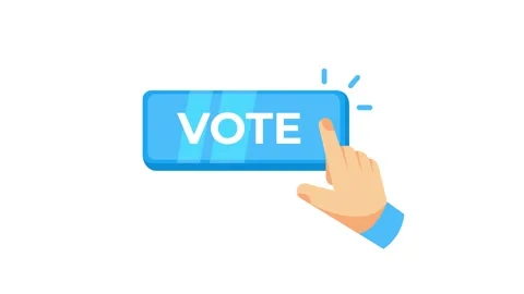 Hand pressing vote button on white and g... | Stock Video | Pond5