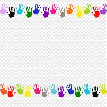 Hand Print Frame Isolated Transparent Background Illustrazione stock