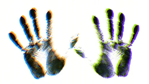 Hand print with glitch error. Stock Footage 101487154