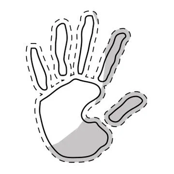 Hand print icon image Illustrazione stock