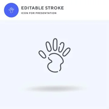 Hand Print icon vector, filled flat sign, solid pictogram isolated on white Stock Illustration