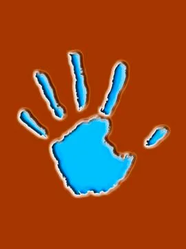 Hand print: metaphor of a world map Illustrazione stock