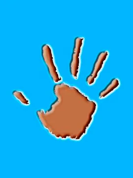 Hand print: metaphor of a world map Illustrazione stock