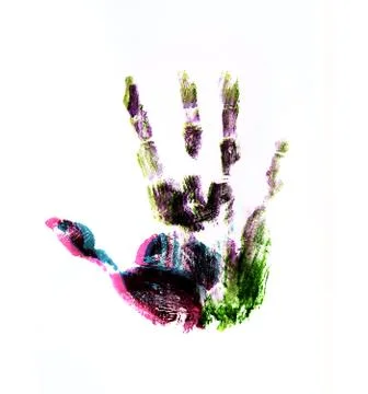 Hand print overlap color Stock Illustration