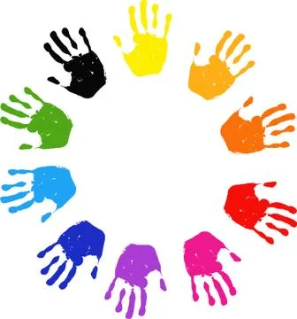 Hand Print Poster Isolated White Background Stock Illustration