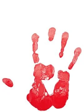 Hand Print in Red Stock Photos