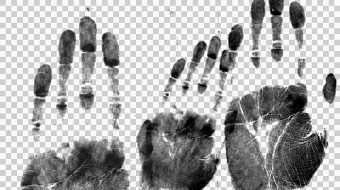 Hand print in the screen, seamless loop, HD Stock-Footage 48915098