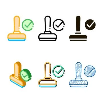 Hand print seal approved mark element vector minimal icon Stockillustratie