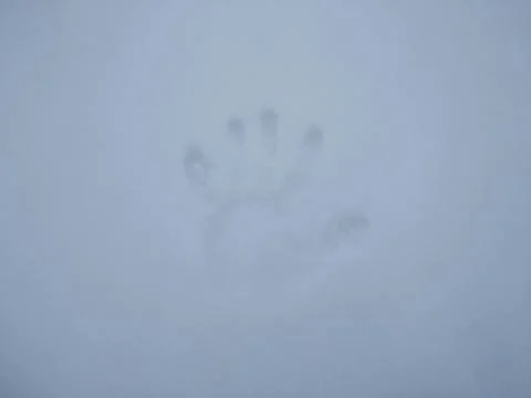 Hand Print in Snow. Stock Photos