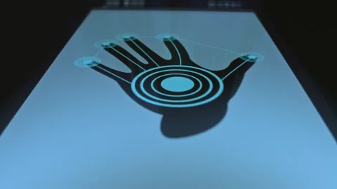 Hand print testing themed graphic presentation on smartphone Video stock 303571233