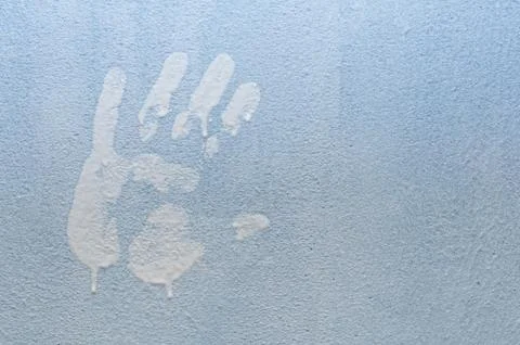 Hand print on wall Stock Photos