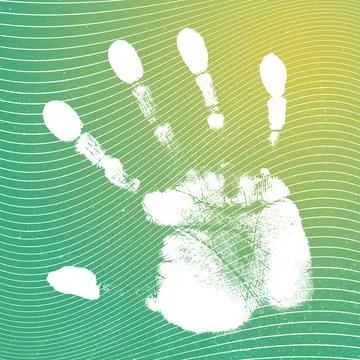 Hand print on wavy background Stock Photos