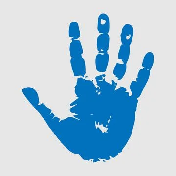 Hand print on white background, vector illustration. 스톡 일러스트