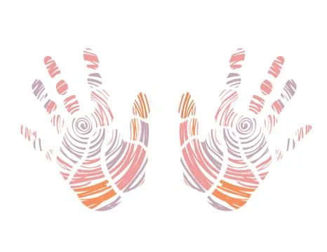 Hand prints colorful Stock Illustration